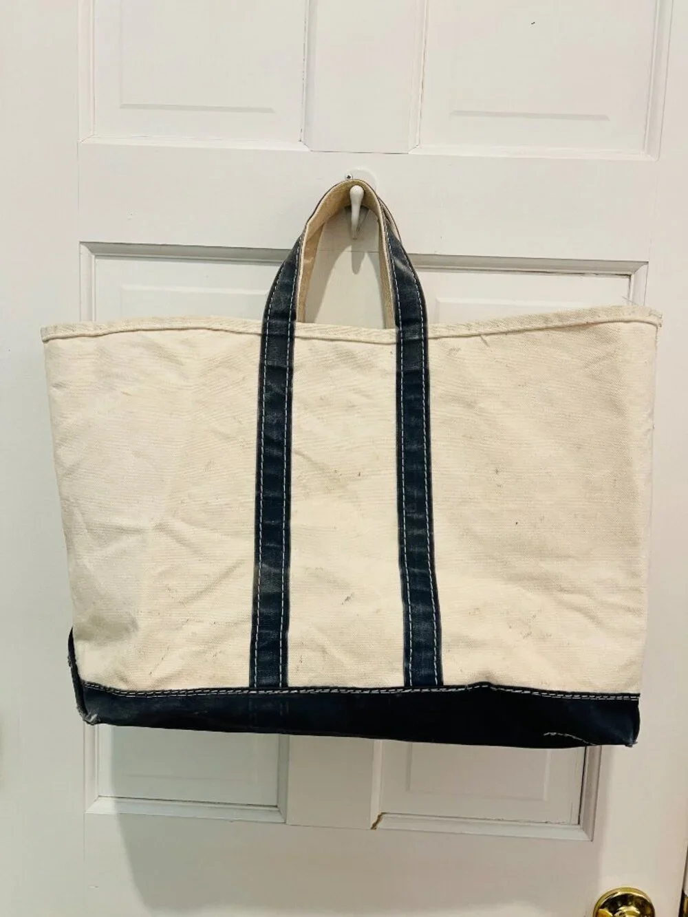 Vintage L.L Bean Boat And Tote Large Heavy Canvas Bag USA Giza Tag
